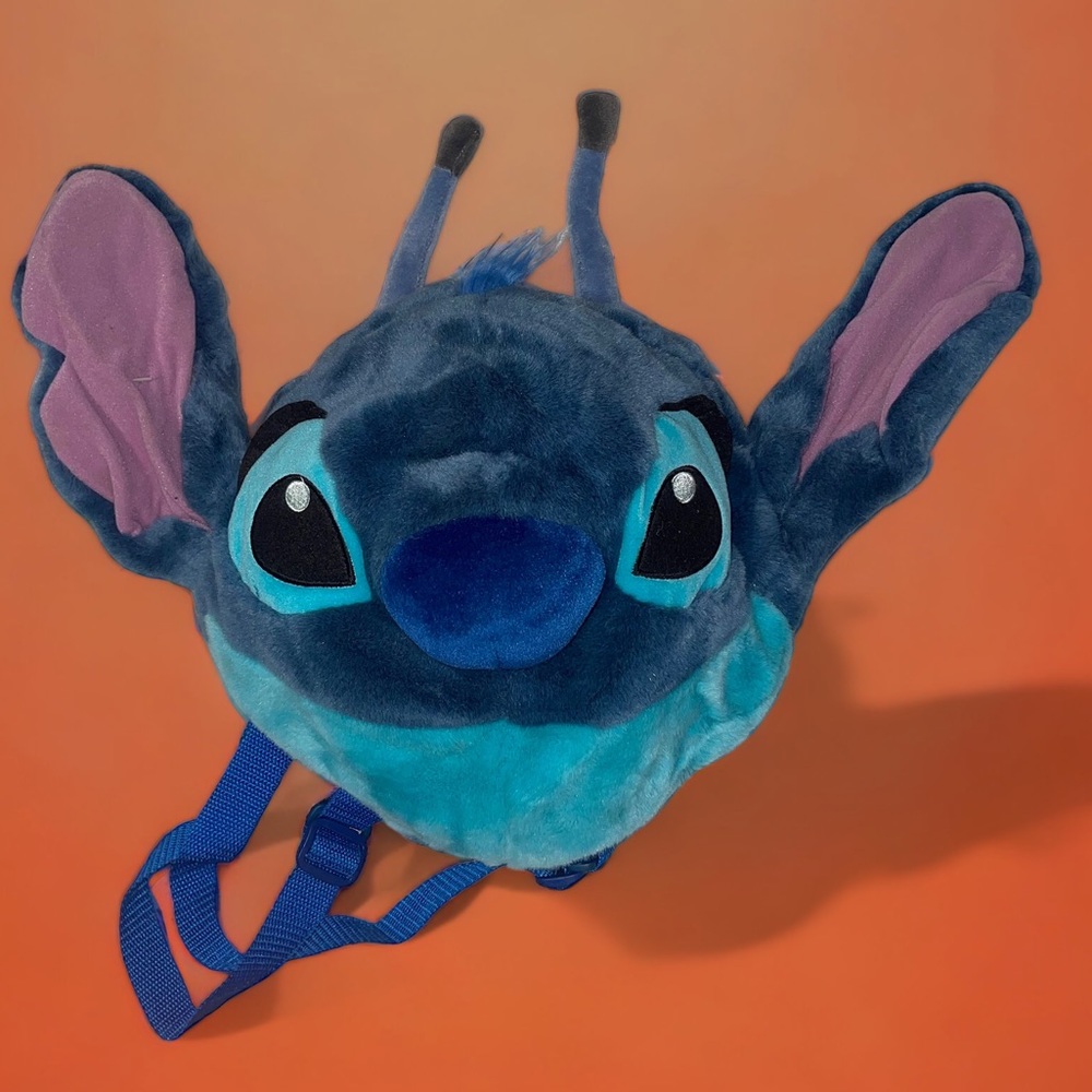 Rare Disney Store Lilo Stitch Head Plush Backpack Bag 💙